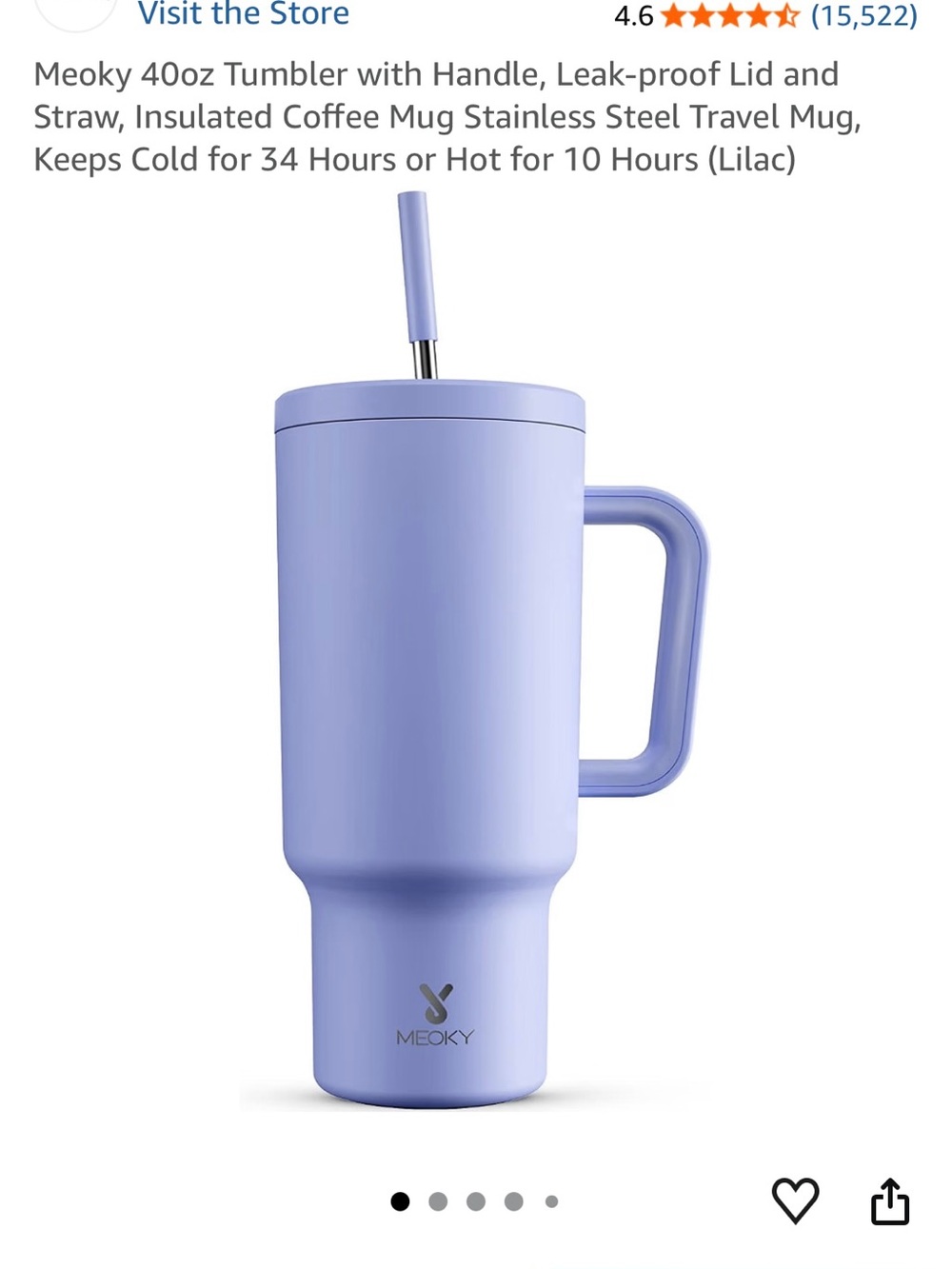 Meoky 40oz Tumbler with Handle